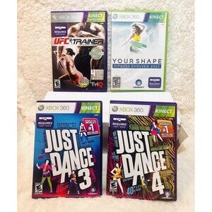 Just Dance Fitness Lot of 4 (Microsoft Xbox 360) Family Fun & Exercise Games